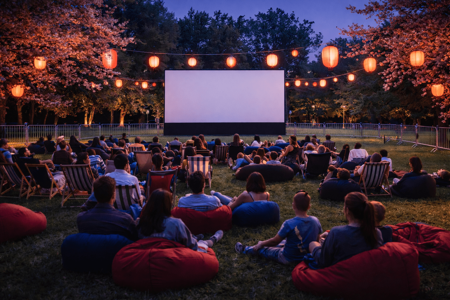 Projection de cinéma japonais en plein air avec lanternes – Festival Culture JAP